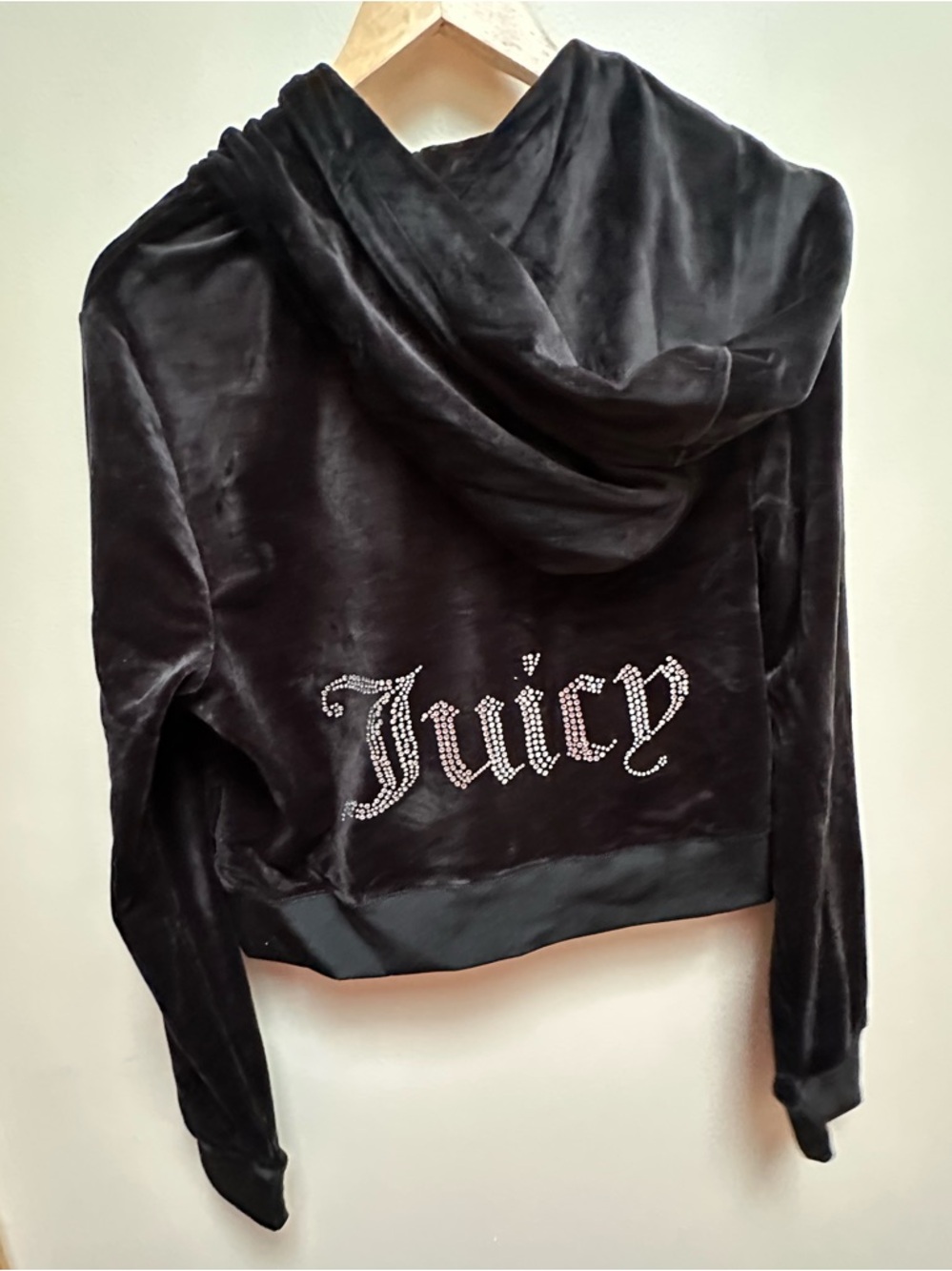 Juicy Couture Black Velvet Zip Hoodie